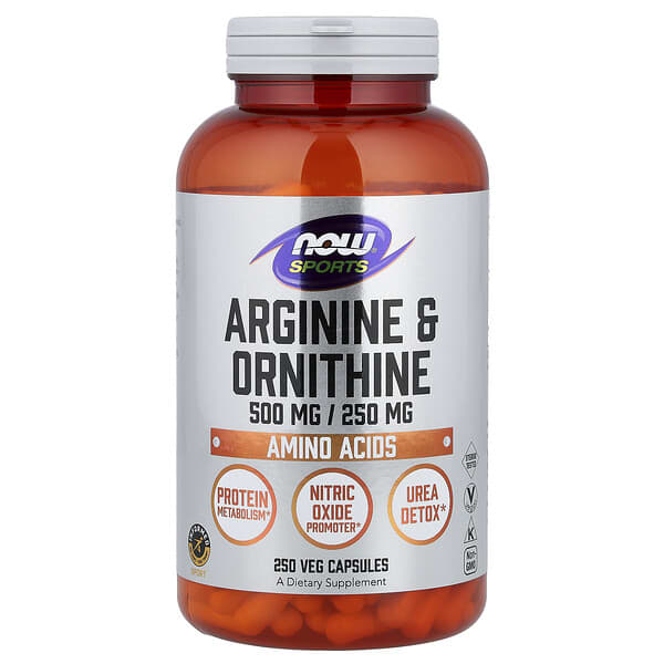 NOW Foods, Sports, Arginine & Ornithine, 250 Veg Capsules 4 NOW Foods, Sports, Arginine & Ornithine, 250 Veg Capsules