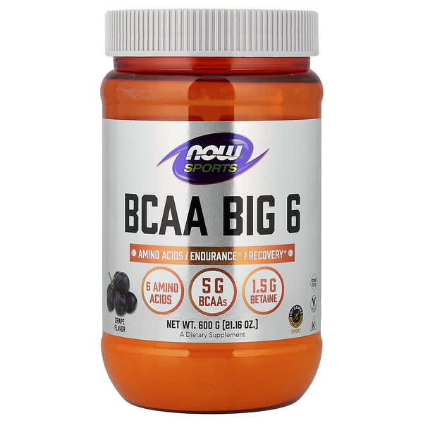 NOW Foods, Sports, BCAA Big 6, Grape, 21.16 oz (600 g)