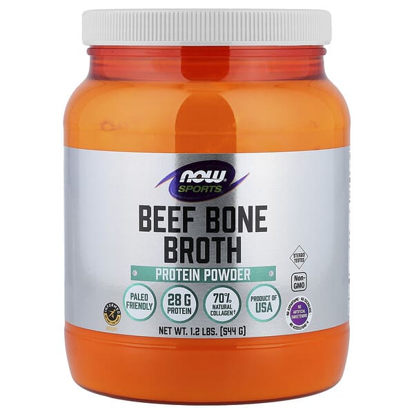 NOW Foods, Sports, Beef Bone Broth Protein Powder, 1.2 lbs (544 g)