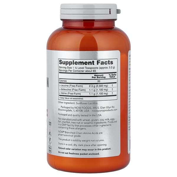 Alternative view of NOW Foods, Sports, Branched-Chain Amino Acid Powder, 12 oz (340 g)