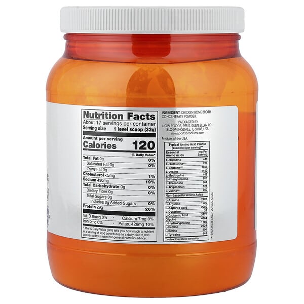 Alternative view of NOW Foods, Sports, Chicken Bone Broth Protein Powder, 1.2 lbs (544 g)
