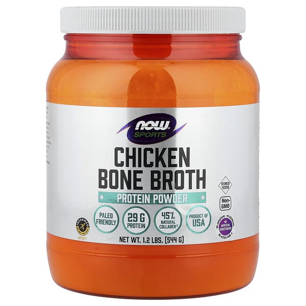 NOW Foods, Sports, Chicken Bone Broth Protein Powder, 1.2 lbs (544 g)