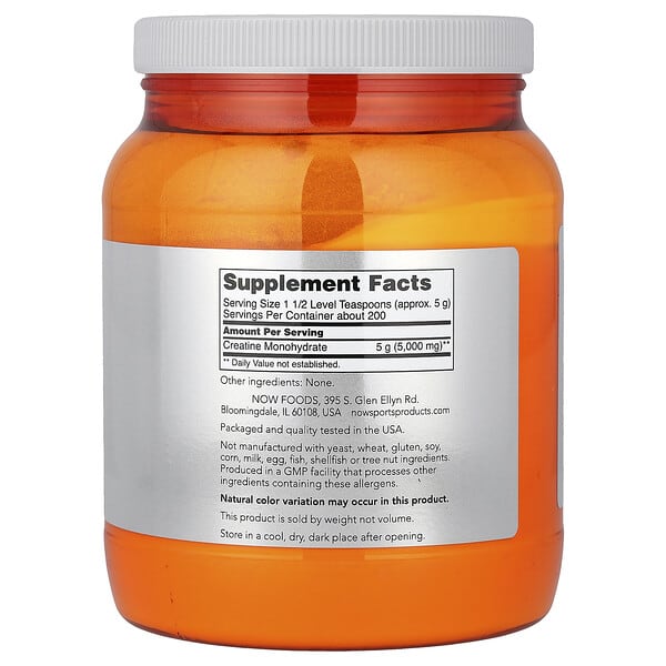 Alternative view of NOW Foods, Sports, Creatine Monohydrate, 2.2 lbs (1 kg)