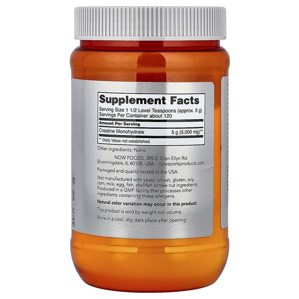 Alternative view of NOW Foods, Sports, Creatine Monohydrate, 21.2 oz (600 g)