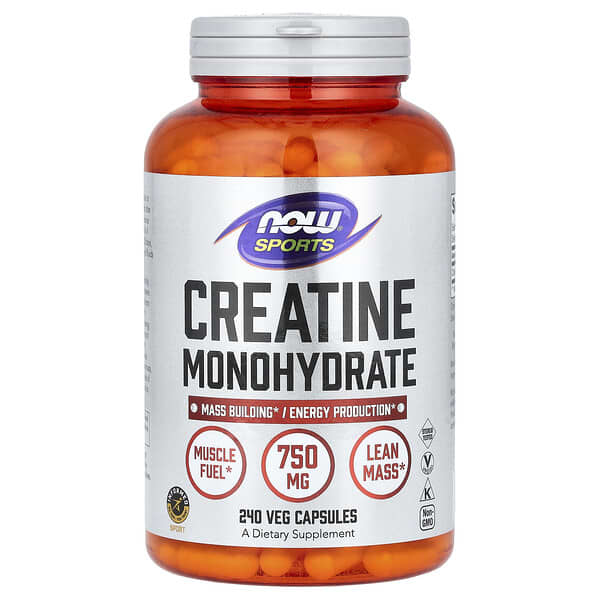 NOW Foods, Sports, Creatine Monohydrate, 750 mg, 240 Veg Capsules