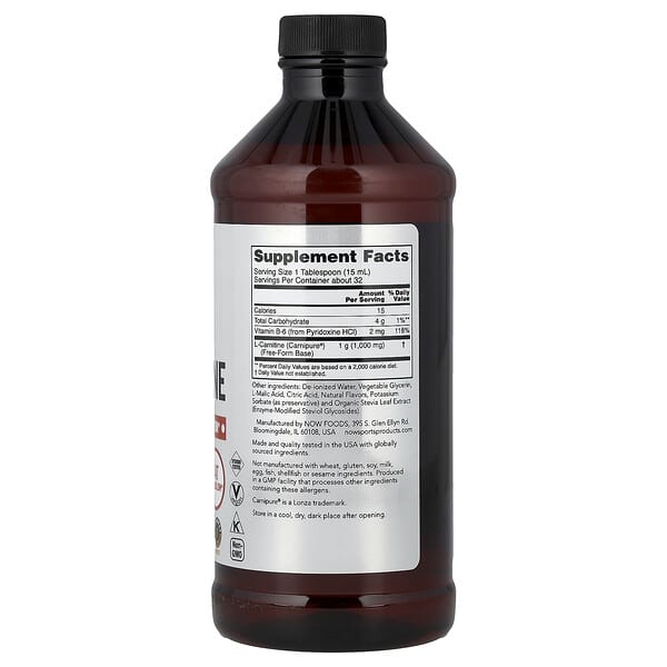 Alternative view of NOW Foods, Sports, L-Carnitine Liquid, Tropical Punch, 16 fl oz (473 ml)