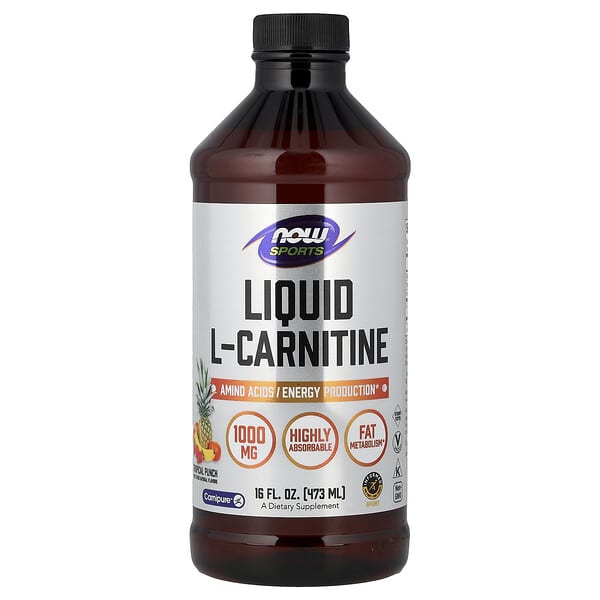 NOW Foods, Sports, L-Carnitine Liquid, Tropical Punch, 16 fl oz (473 ml)