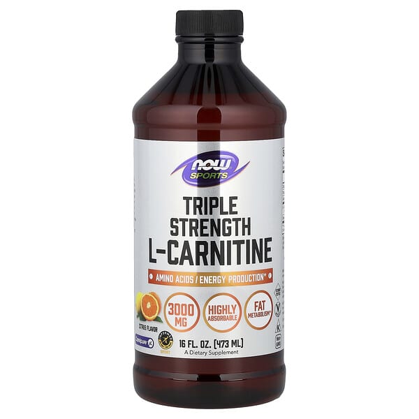 NOW Foods, Sports, L-Carnitine, Triple Strength, Citrus, 16 fl oz (473 ml)