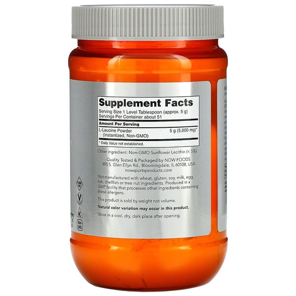 Alternative view of NOW Foods, Sports, L-Leucine Powder, 9 oz (255 g)