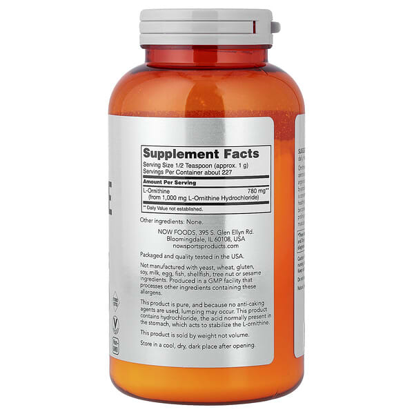 Alternative view of NOW Foods, Sports, L-Ornithine Powder, 8 oz (227 g)