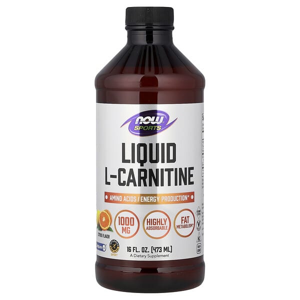 NOW Foods, Sports, Liquid L-Carnitine, Citrus, 16 fl oz (473 ml)