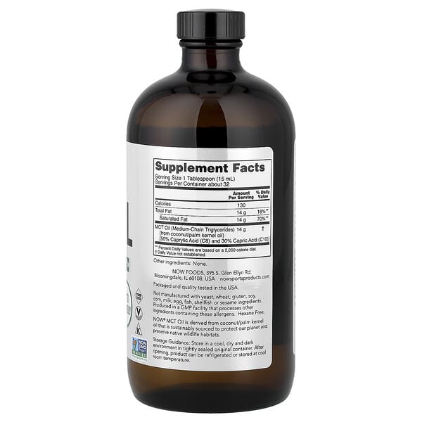 Alternative view of NOW Foods, Sports, MCT Oil, Unflavored, 16 fl oz (473 ml)