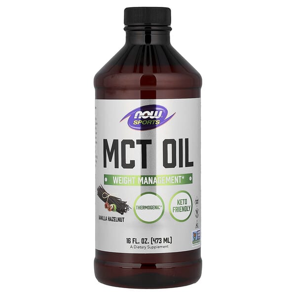 NOW Foods, Sports, MCT Oil, Vanilla Hazelnut, 16 fl oz (473 ml)