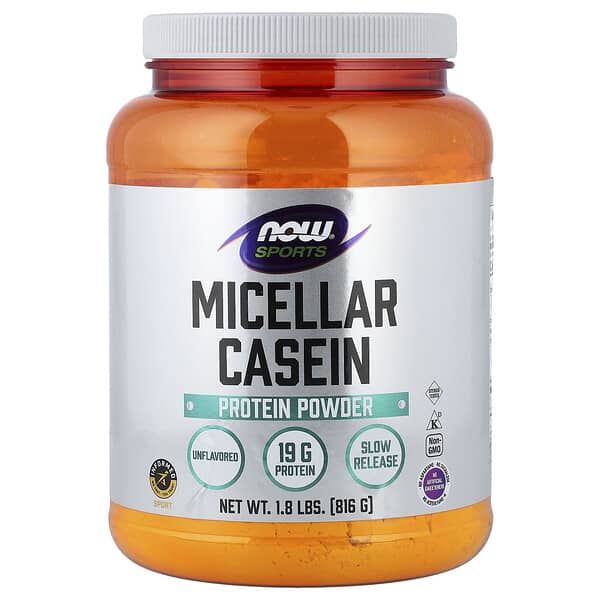 NOW Foods, Sports, Micellar Casein Protein Powder, Unflavored, 1.8 lbs (816 g)