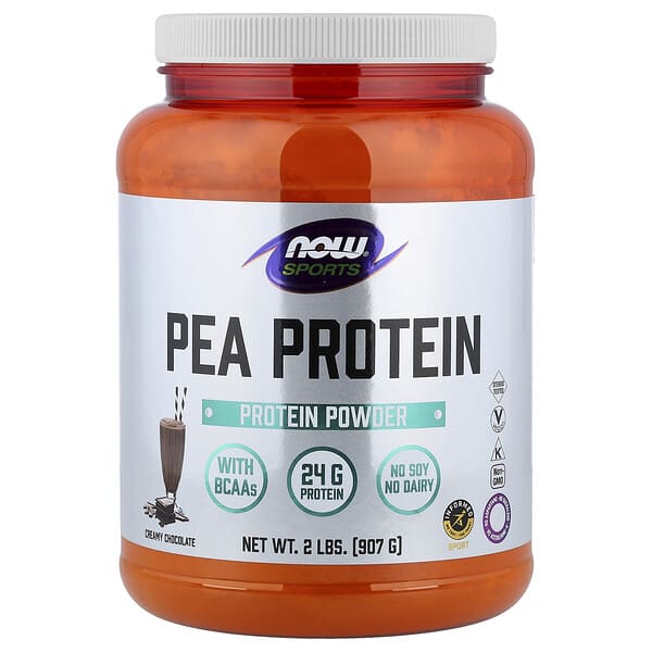 NOW Foods, Sports, Pea Protein Powder, Creamy Chocolate, 2 lbs (907 g)