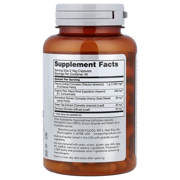 Alternative view of NOW Foods, Sports, Tribulus Extreme, Men's Health, 90 Veg Capsules