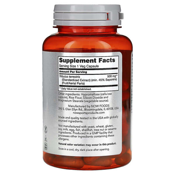 Alternative view of NOW Foods, Sports, Tribulus, Men's Health, 500 mg, 100 Veg Capsules