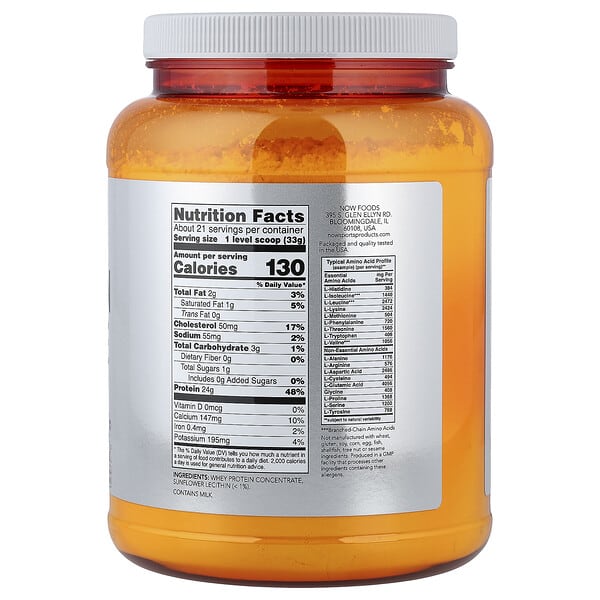 Alternative view of NOW Foods, Sports, Whey Protein Concentrate Protein Powder, Unflavored, 1.5 lbs (680 g)