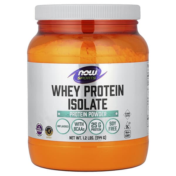 NOW Foods, Sports, Whey Protein Isolate, Unflavored, 1.2 lbs (544 g)