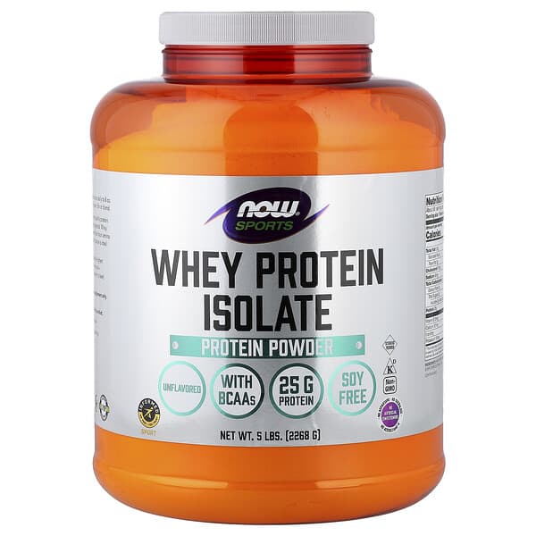 NOW Foods, Sports, Whey Protein Isolate, Unflavored, 5 lbs (2,268 g)