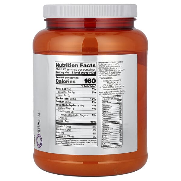 Alternative view of NOW Foods, Sports, Whey Protein Powder, Creamy Chocolate, 2 lbs (907 g)