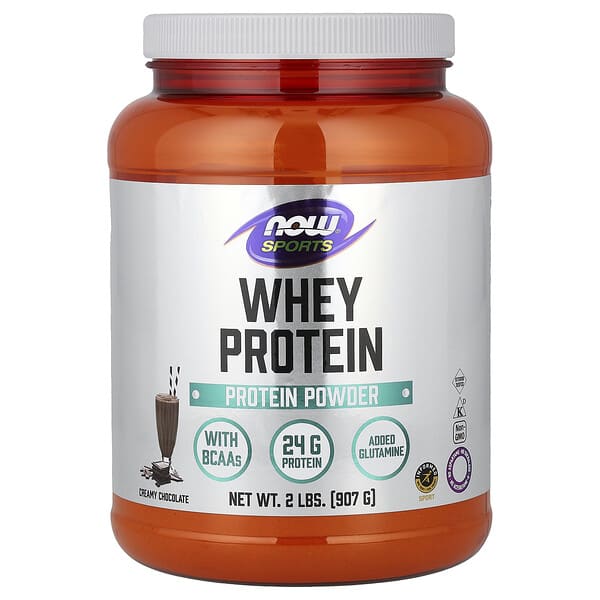 NOW Foods, Sports, Whey Protein Powder, Creamy Chocolate, 2 lbs (907 g) 2 NOW Foods, Sports, Whey Protein Powder, Creamy Chocolate, 2 lbs (907 g)