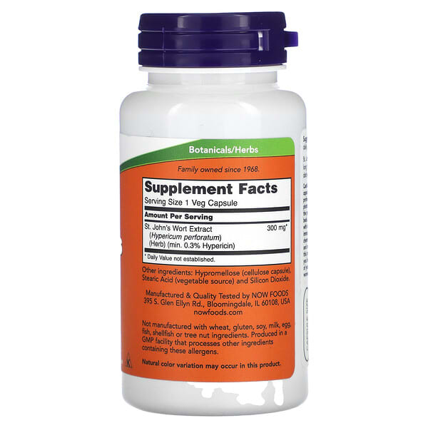 Alternative view of NOW Foods, St. John's Wort, 300 mg, 100 Veg Capsules