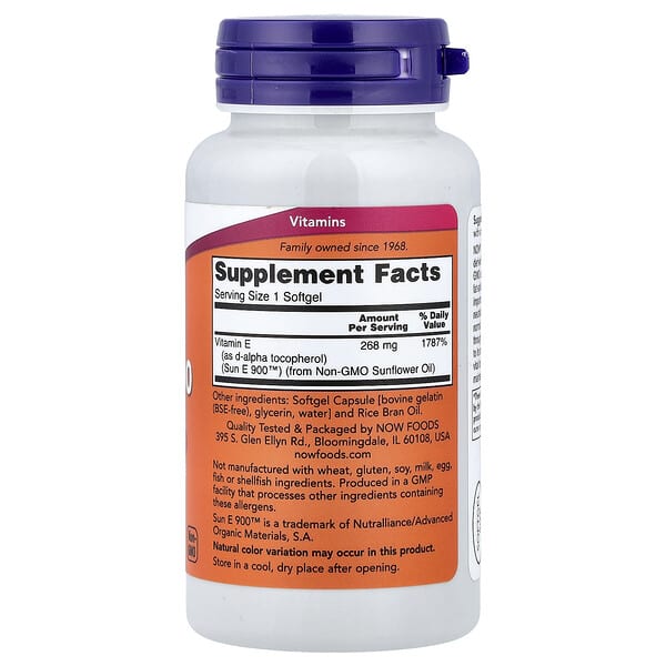 Alternative view of NOW Foods, Sun-E™ 400, 268 mg (400 IU), 60 Softgels