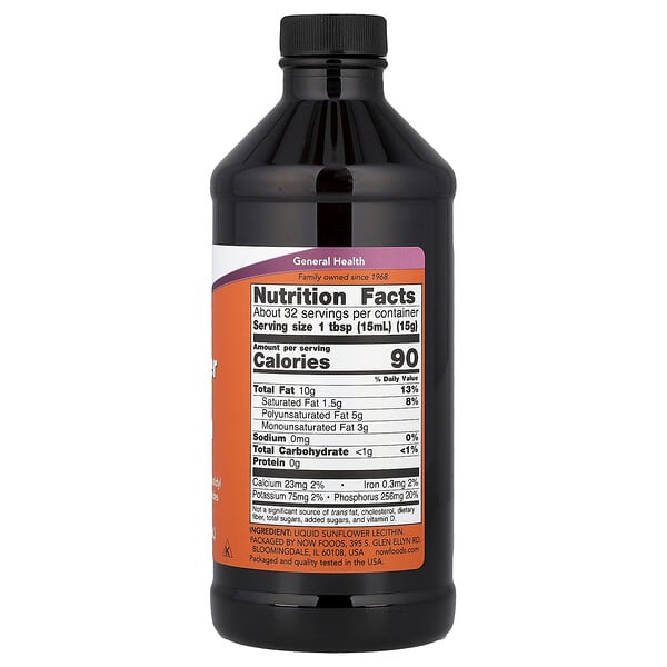 Alternative view of NOW Foods, Sunflower Liquid Lecithin, 16 fl oz (473 ml)