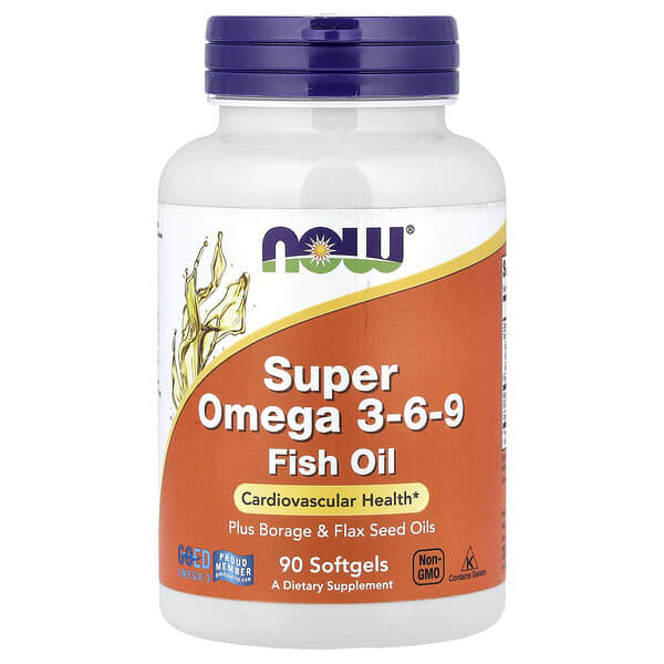 NOW Foods, Super Omega 3-6-9 Fish Oil, 90 Softgels