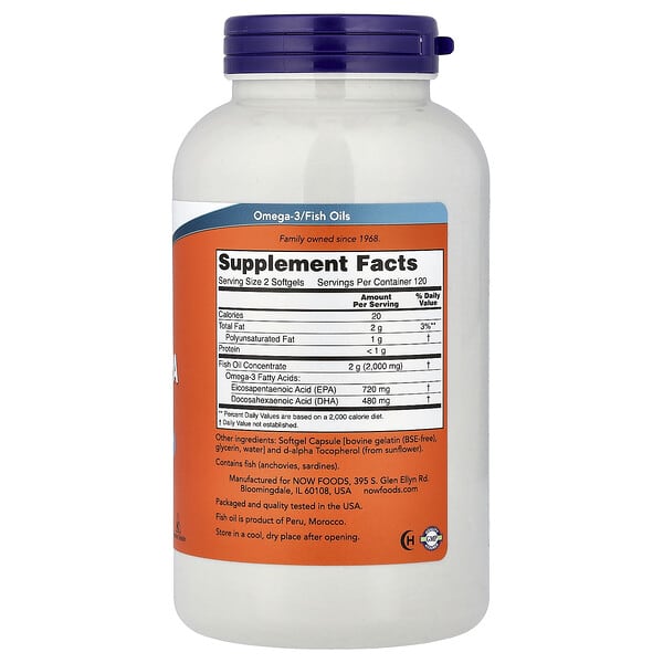 Alternative view of NOW Foods, Super Omega EPA Fish Oil, 240 Softgels (1,000 mg per Softgel)