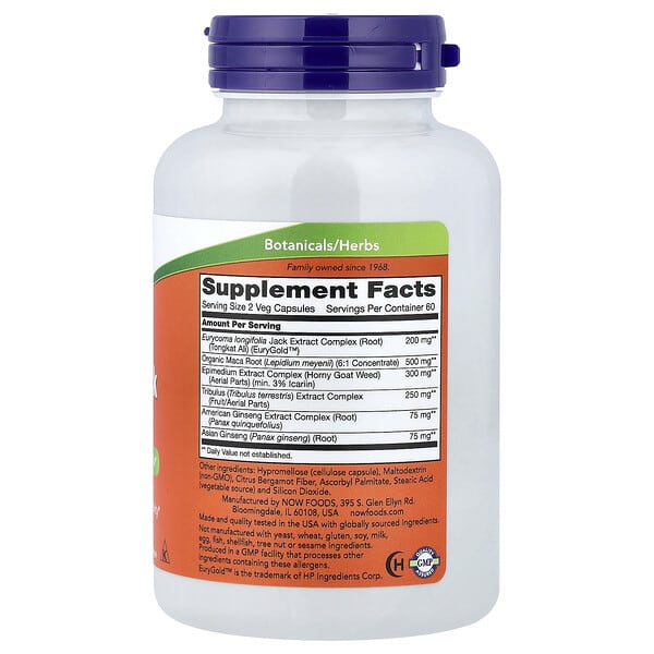 Alternative view of NOW Foods, TestoJack 200™, 120 Veg Capsules