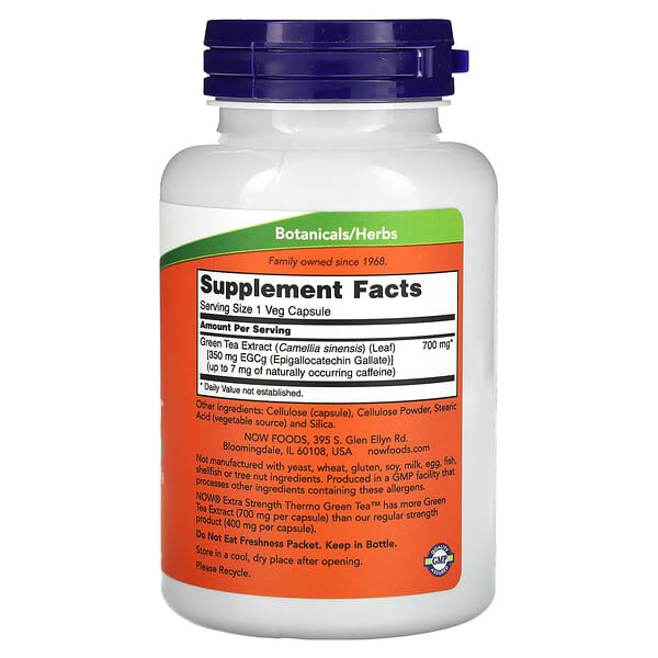 Alternative view of NOW Foods, Thermo Green Tea, 700 mg, 90 Veg Capsules