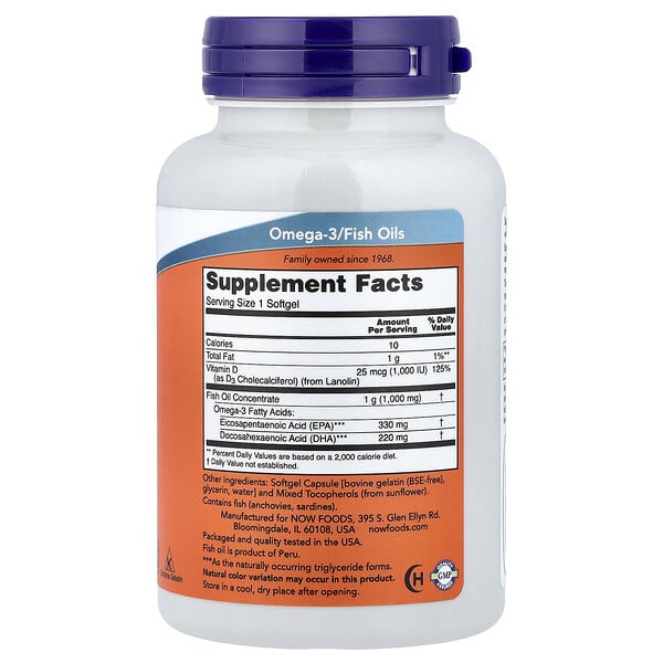 Alternative view of NOW Foods, Tri-3D Omega™ Fish Oil, 90 Softgels