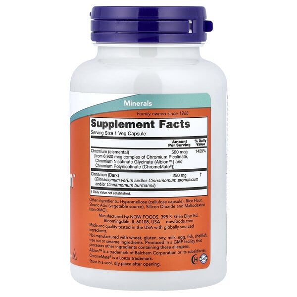 Alternative view of NOW Foods, Tri-Chromium™, 180 Veg Capsules