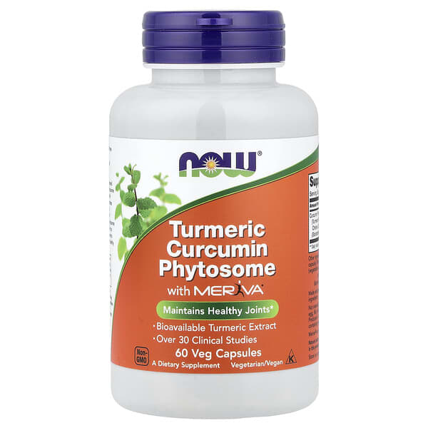 NOW Foods, Turmeric Curcumin Phytosome with Meriva®, 60 Veg Capsules (500 mg per Capsule)