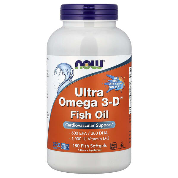 NOW Foods, Ultra Omega 3-D™ Fish Oil, 180 Fish Softgels