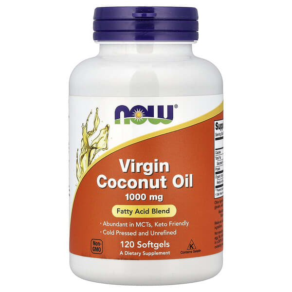 NOW Foods, Virgin Coconut Oil, 1,000 mg, 120 Softgels