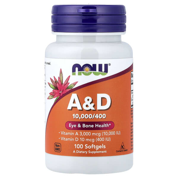 NOW Foods, Vitamin A&D, 100 Softgels