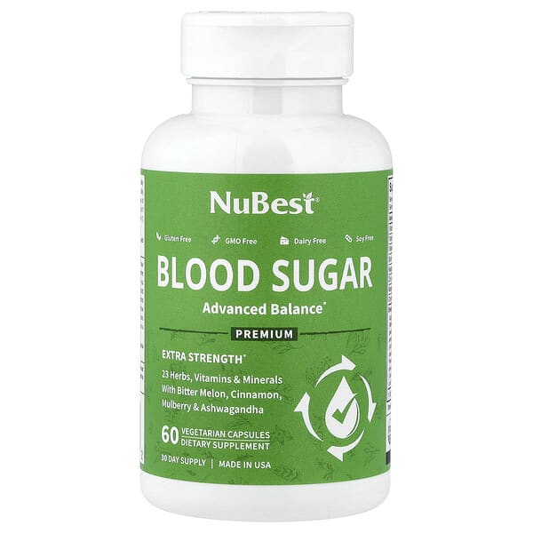 NuBest, Blood Sugar, 60 Vegetarian Capsules