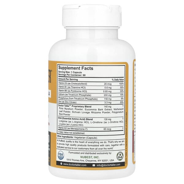 Alternative view of NuBest, Doctor Taller™, Advanced Growth Formula, Children 8+ & Teens, 60 Vegan Capsules