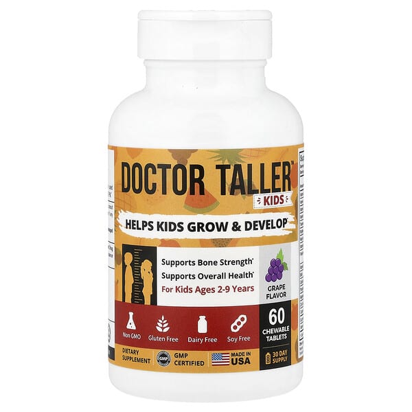 NuBest, Doctor Taller™, For Kids Ages 2-9 Years, Grape, 60 Chewable Tablets