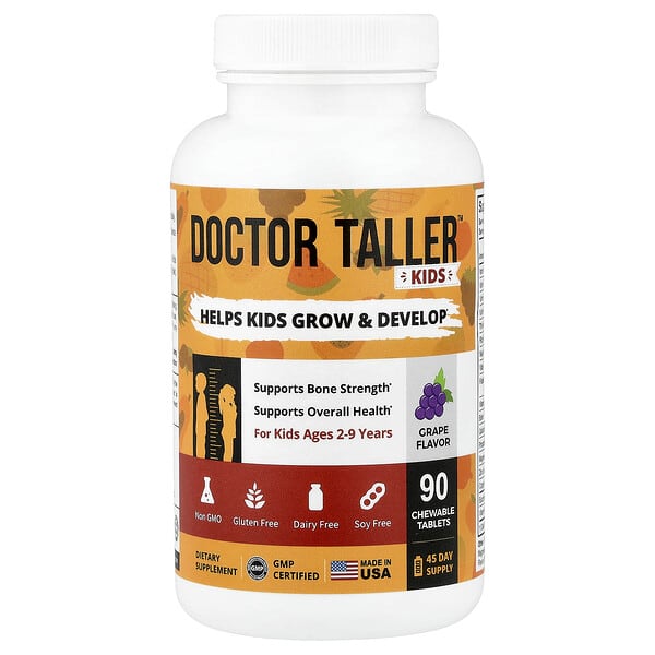 NuBest, Doctor Taller™, For Kids Ages 2-9 Years, Grape, 90 Chewable Tablets