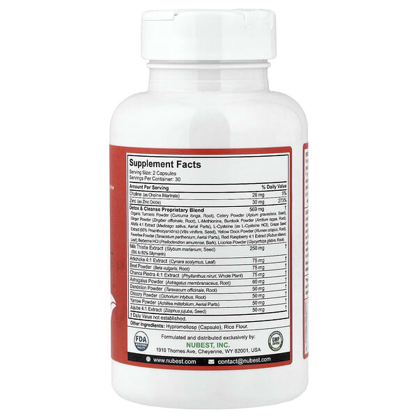 Alternative view of NuBest, Livertox, 60 Vegetarian Capsules