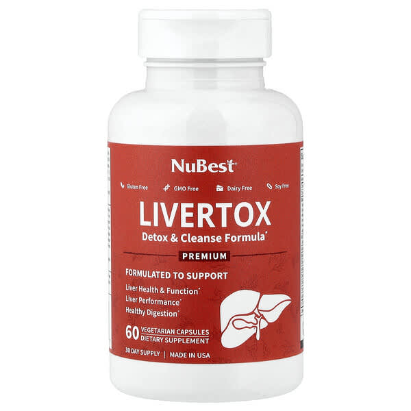 NuBest, Livertox, 60 Vegetarian Capsules