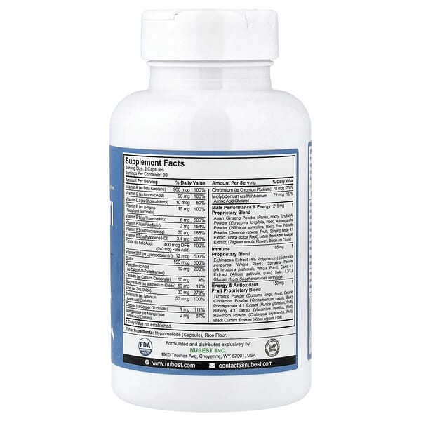 Alternative view of NuBest, Men's Multi, 60 Vegetarian Capsules