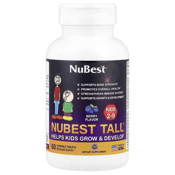 NuBest, Tall®, Kids Ages 2-9, Berry, 60 Chewable Tablets