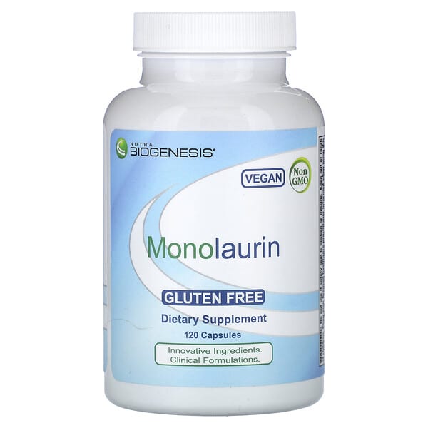 Nutra BioGenesis, Monolaurin, 120 Capsules (500 mg per Capsule)