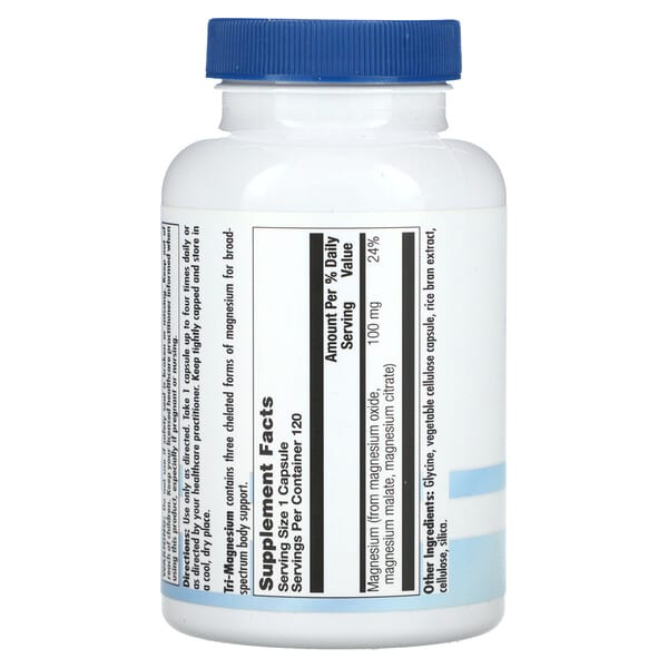 Alternative view of Nutra BioGenesis, Tri-Magnesium, 120 Capsules (100 mg per Capsule)