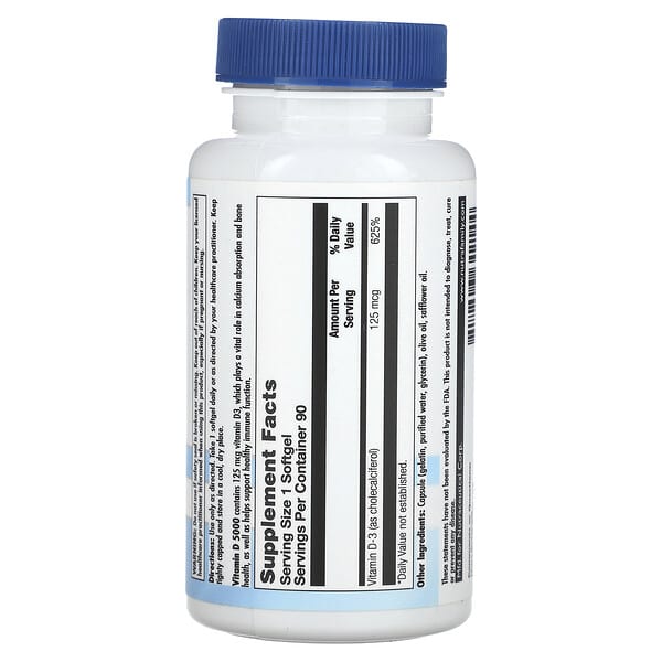 Alternative view of Nutra BioGenesis, Vitamin D 5000, 125 mcg, 90 Softgels